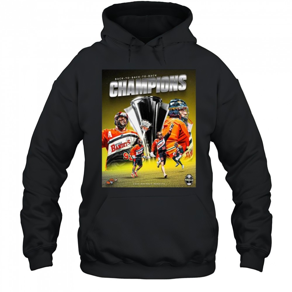 Back-To-Back-To-Back Champions 2025 Buffalo Bandits -Three-Peat t-shirt