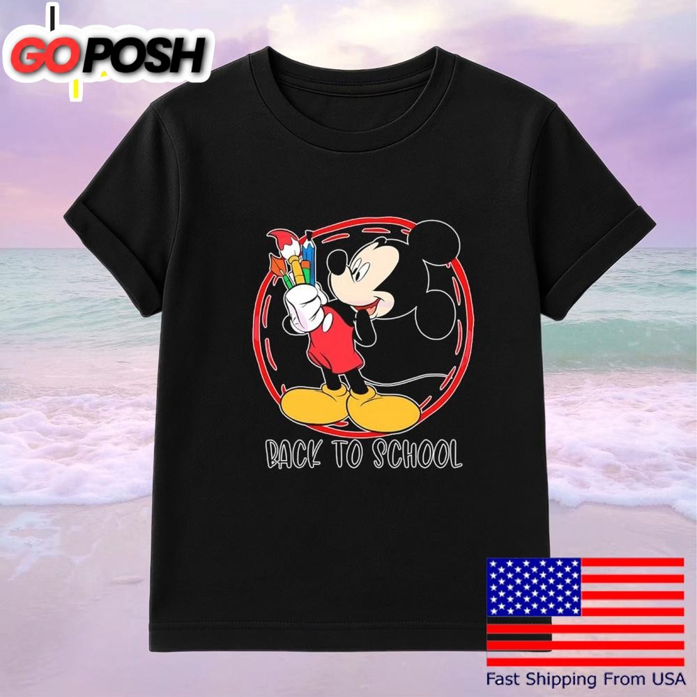 Back To School Mickey Mouse Paintbrush T-Shirt