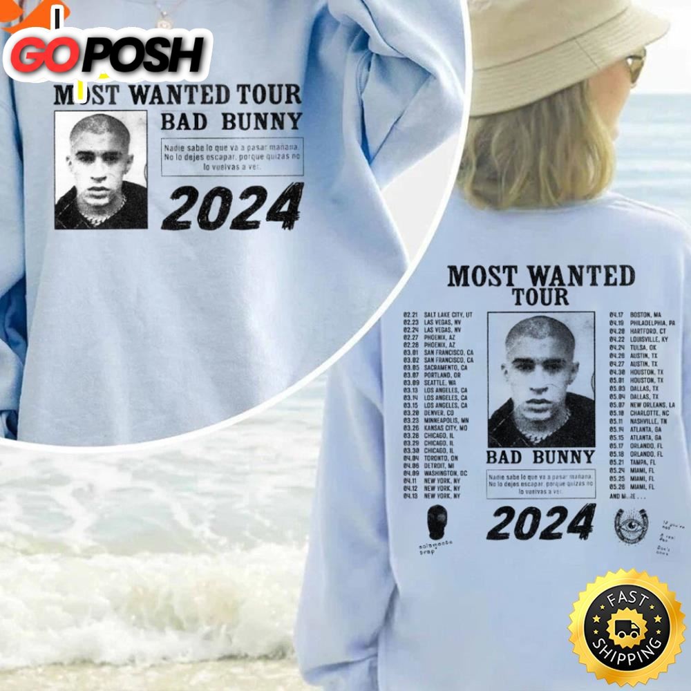 Bad Bunny Most Wanted Tour 2024 T-shirt