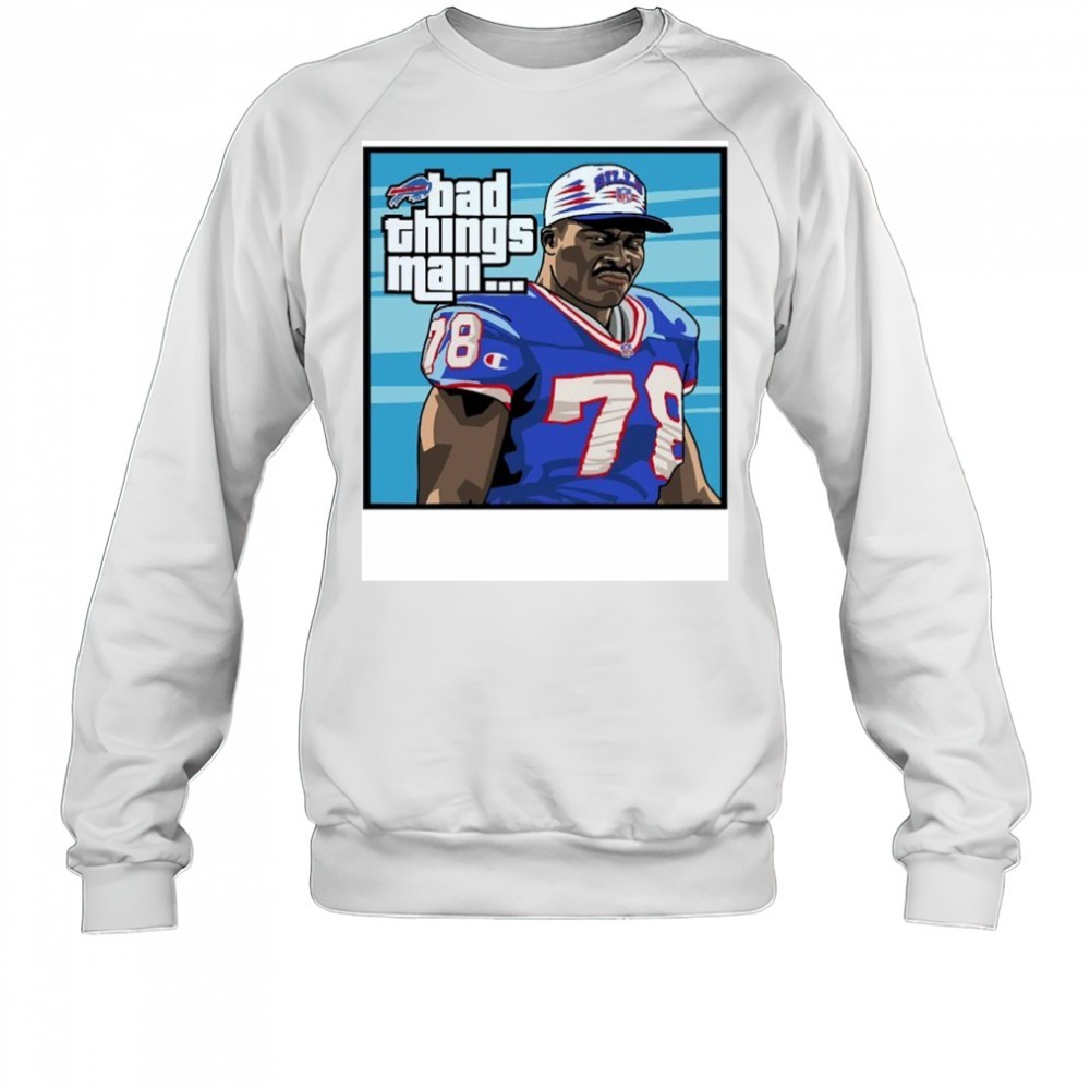 Bad things man Bruce Smith Buffalo Bills NFL caricature shirt