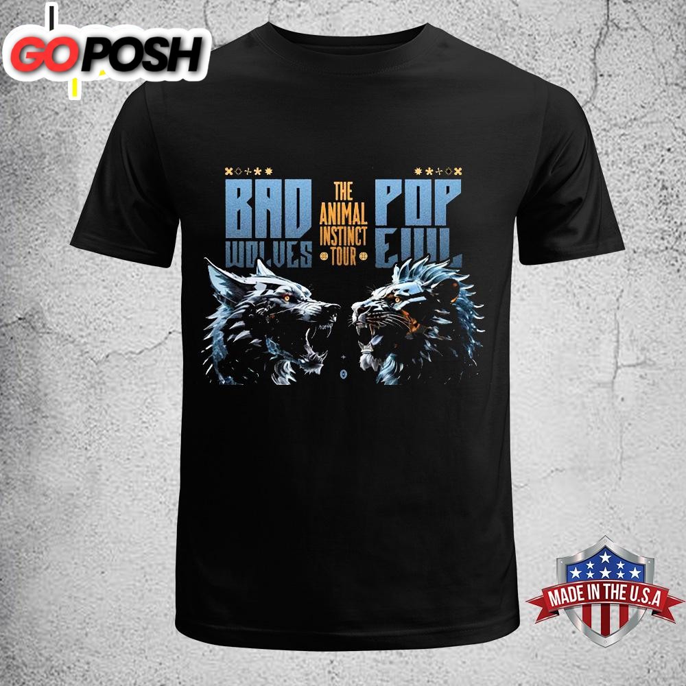 Bad Wolves Pop Evil Co-headlining Fall 2025 Tour Unisex T-Shirt