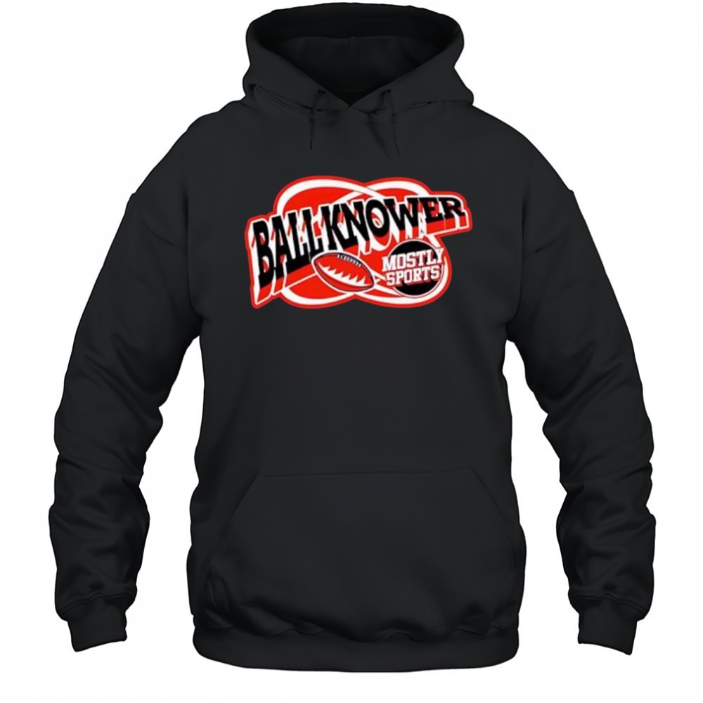 Ballknower Mostly Sports football graphic logo shirt