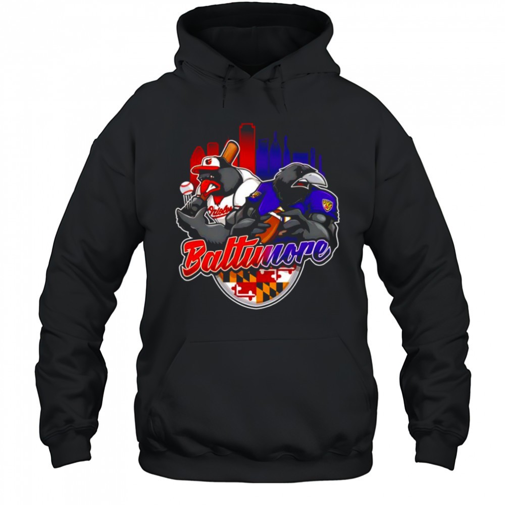 Baltimore baseball and football mascot shirt