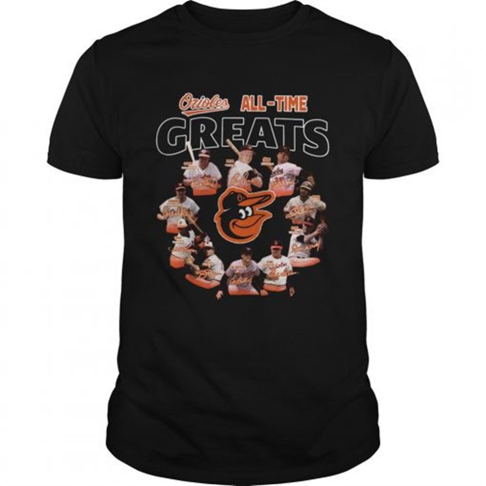 Baltimore Orioles all time great players signatures shirt