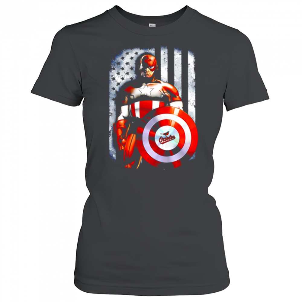 baltimore-orioles-baseball-captain-america-marvel-american-flag-shirt-e2e5qvyw Baltimore Orioles Baseball Captain America Marvel American Flag shirt