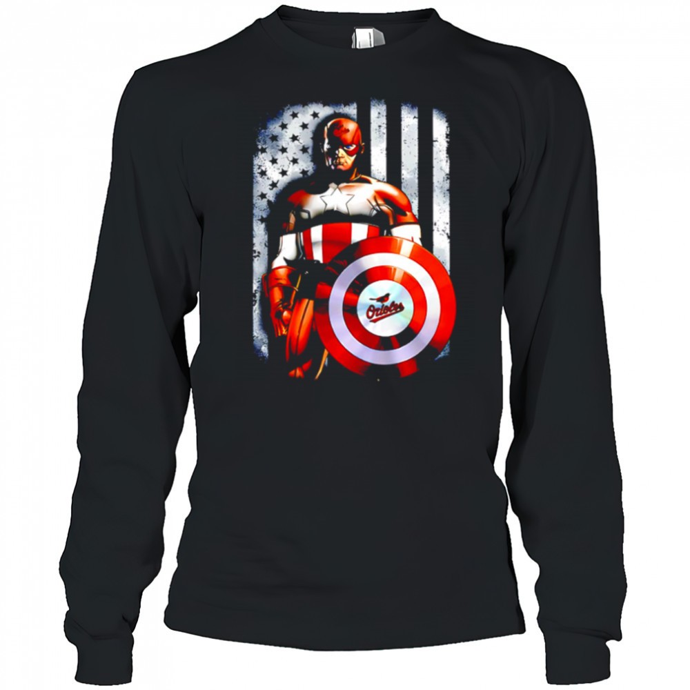 baltimore-orioles-baseball-captain-america-marvel-american-flag-shirt-e2e5qvyw Baltimore Orioles Baseball Captain America Marvel American Flag shirt