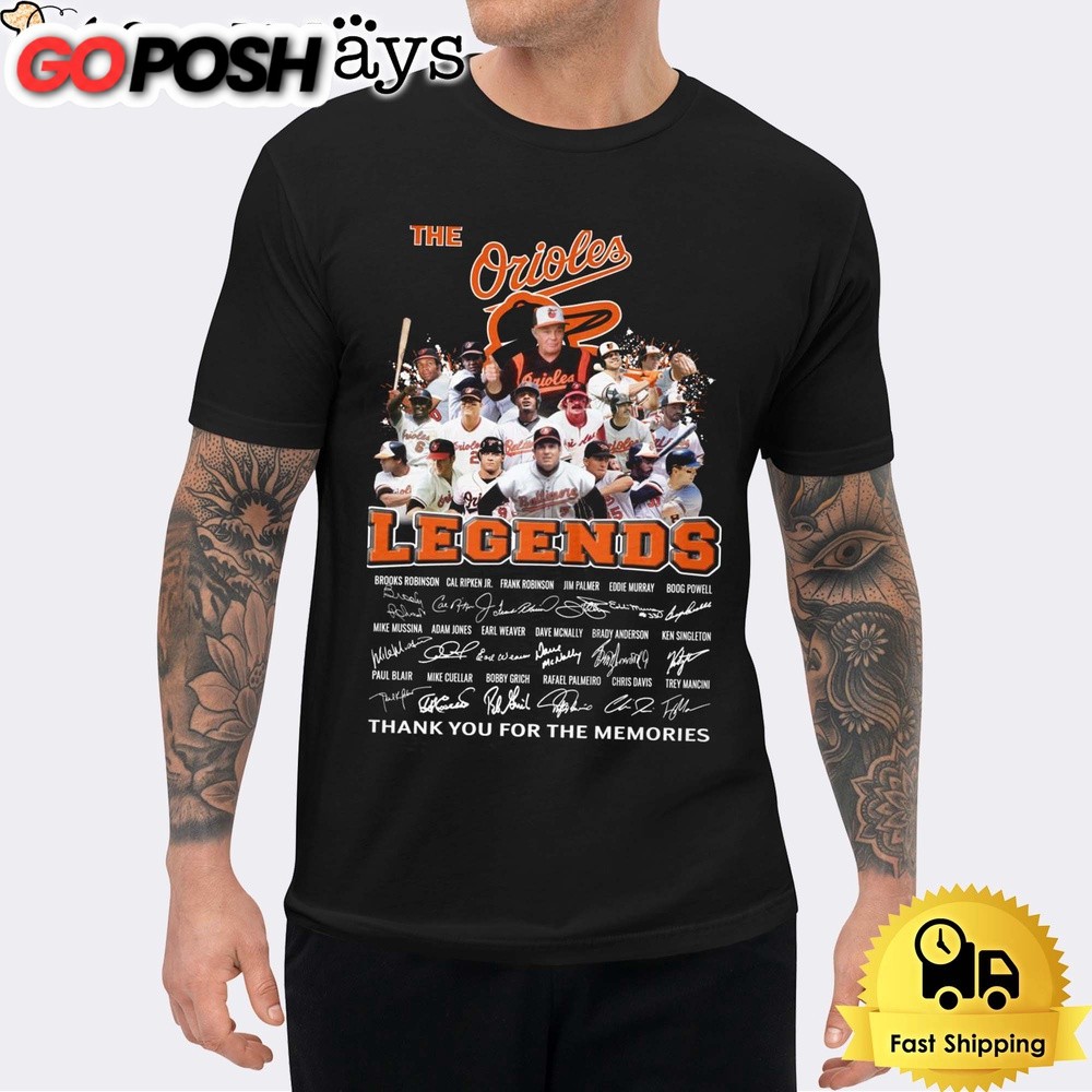 Baltimore Orioles Legends Signature Thank You For The Memories Unisex T-Shirt