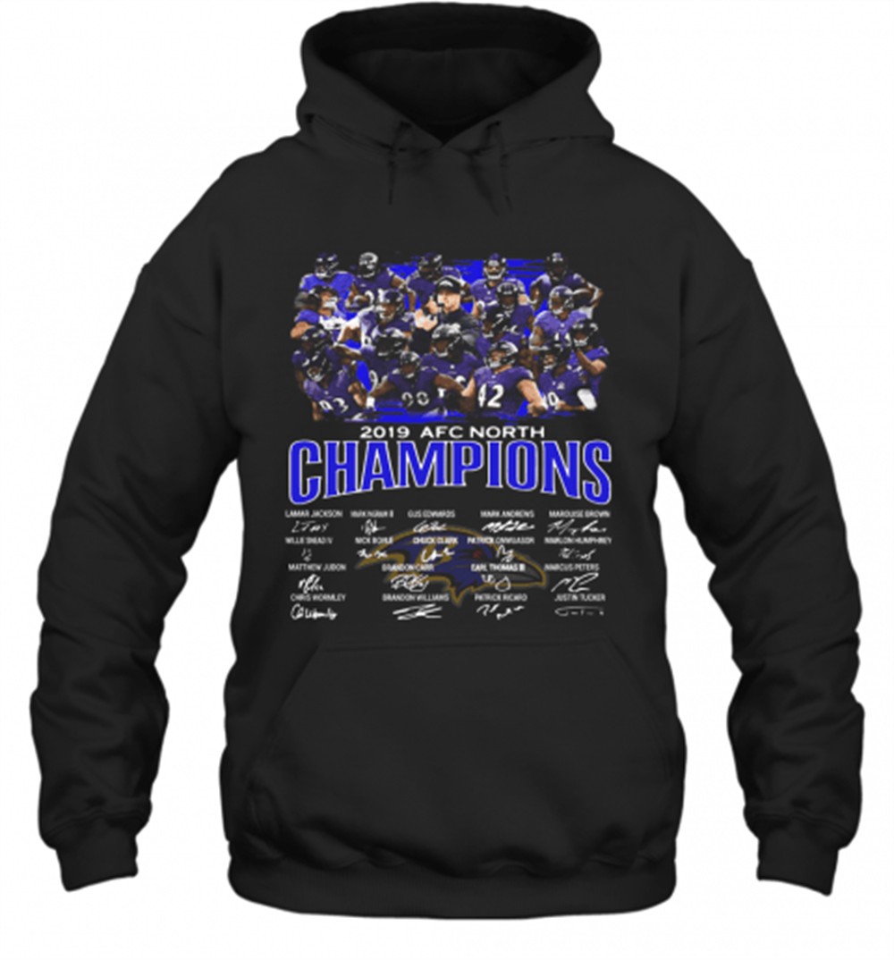 Baltimore Ravens 2019 AFC North Champions Signature T-Shirt