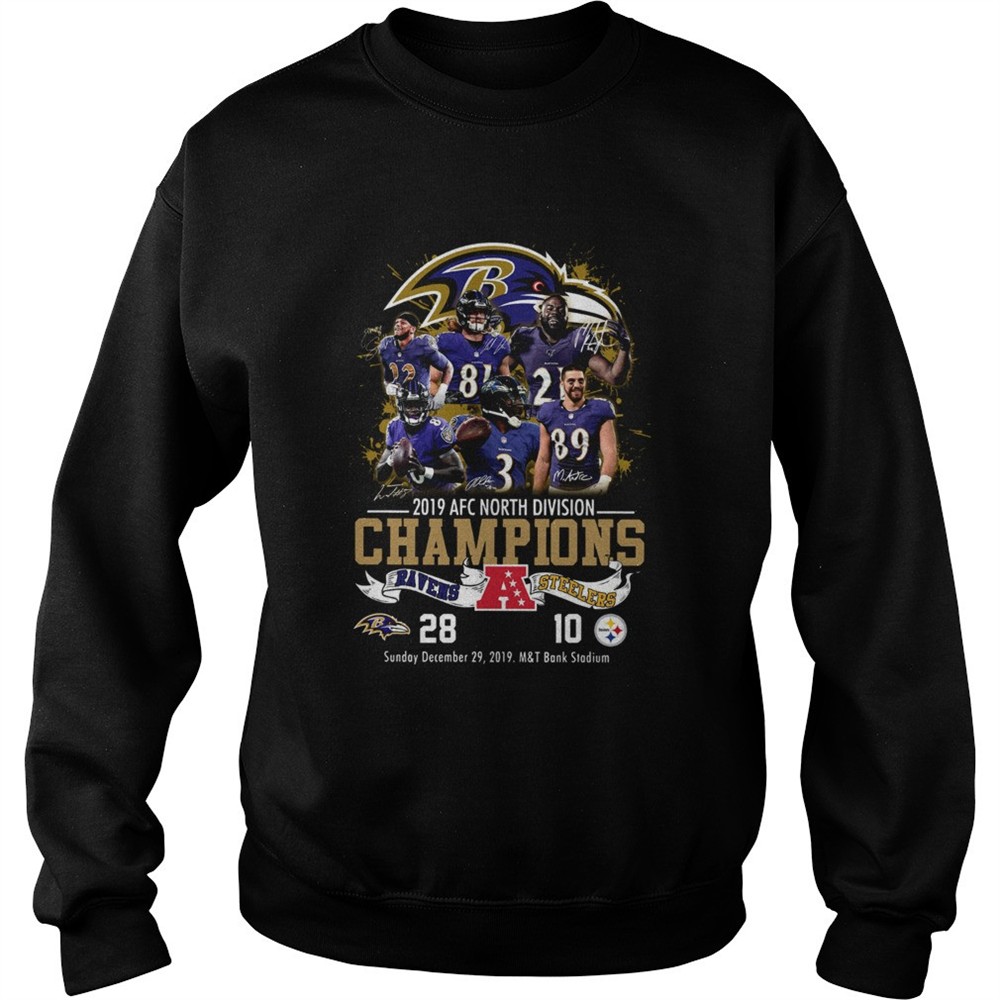 Baltimore Ravens 2019 Afc North Division Champions Ravens VS Steelers shirt