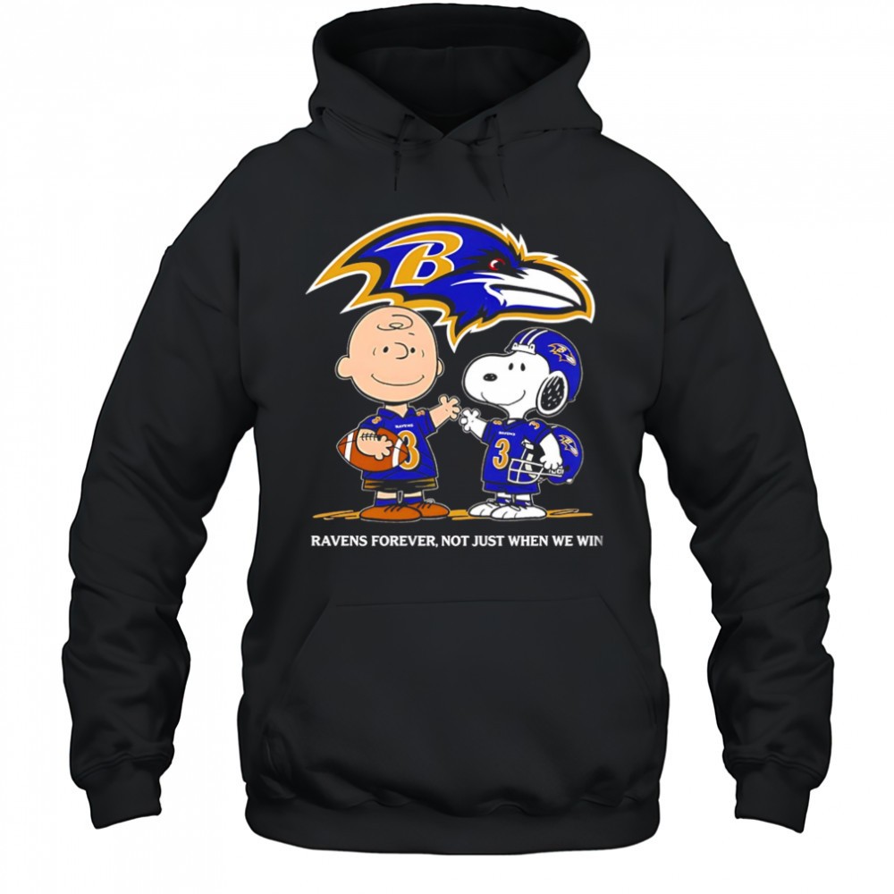 Baltimore Ravens Charlie Brown Snoopy Ravens Forever Not Just When We Win shirt