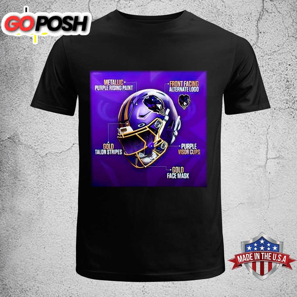 Baltimore Ravens NFL New Season Helmet Details Unisex T-Shirt