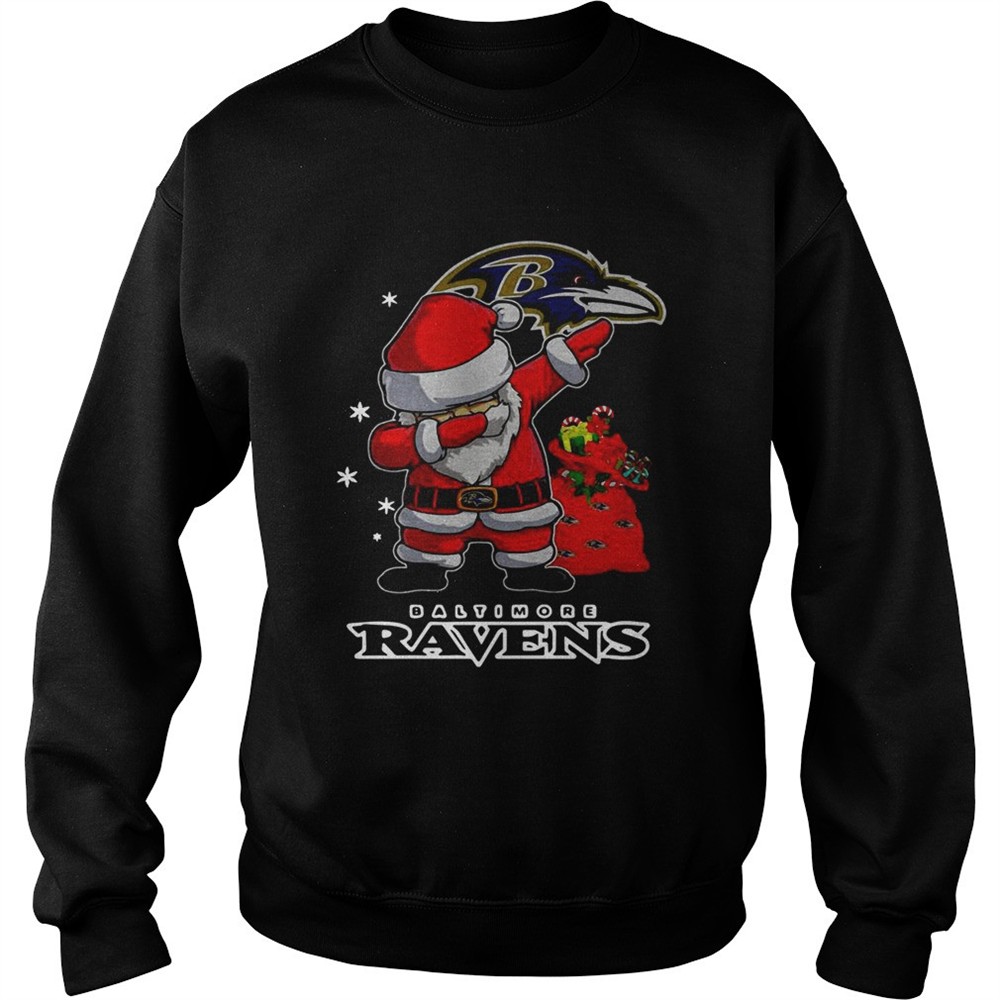 Baltimore Ravens Santa dabbing Christmas shirt
