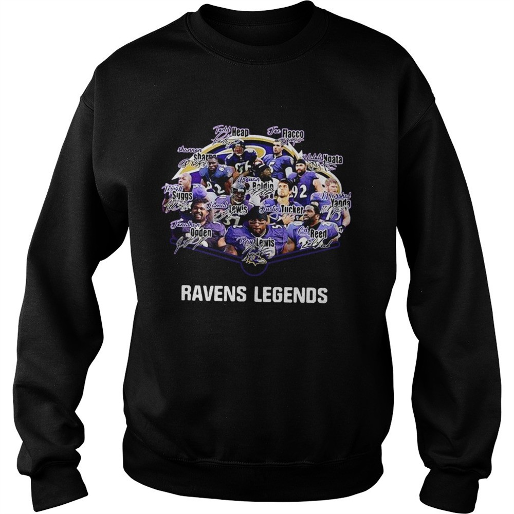 Baltimore Ravens Terrell Suggs Ray Lewis Ed Reed Joe Flacco Legends Signatures shirt