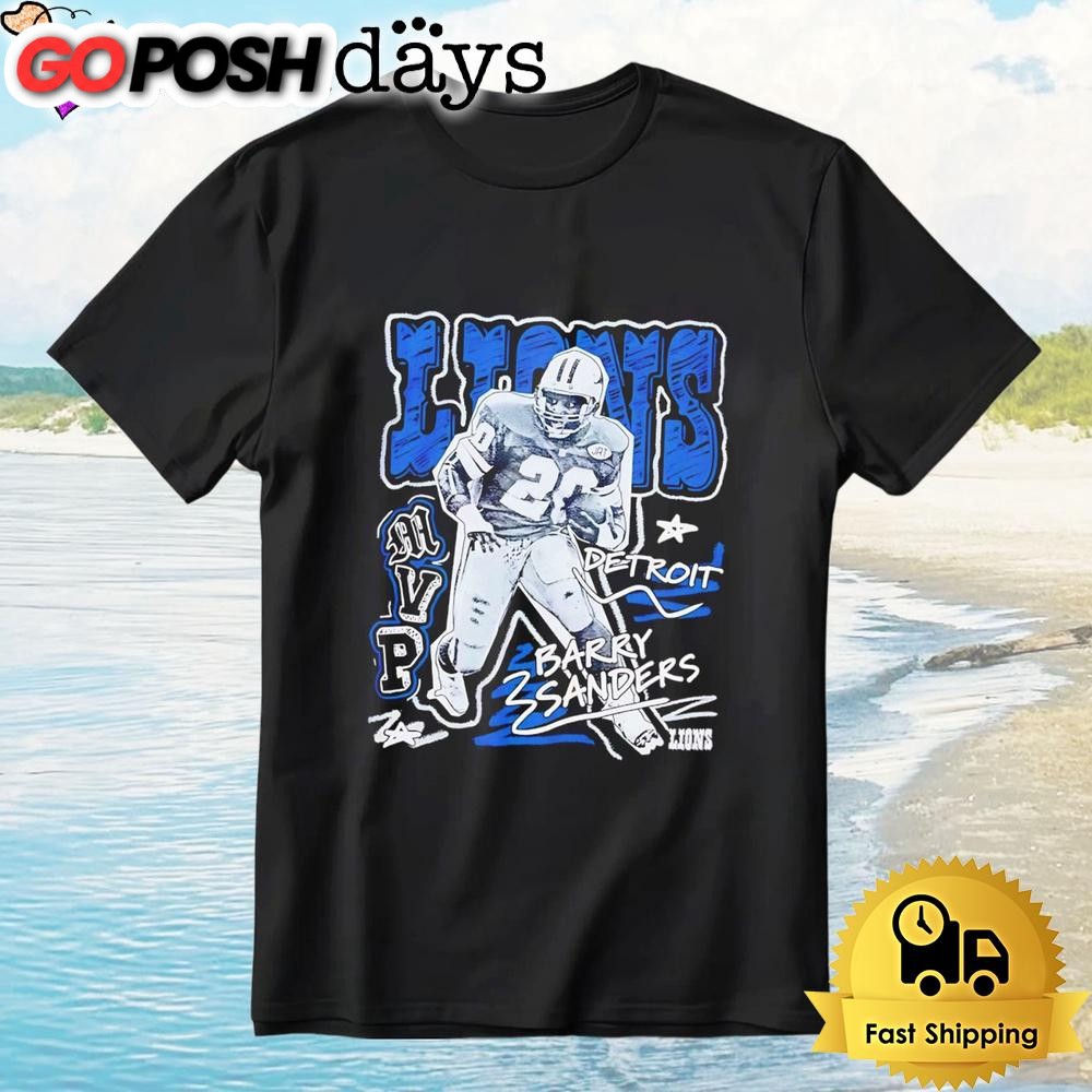 Barry Sanders Detroit Lions Chalked Up Player Graphic T-Shirt