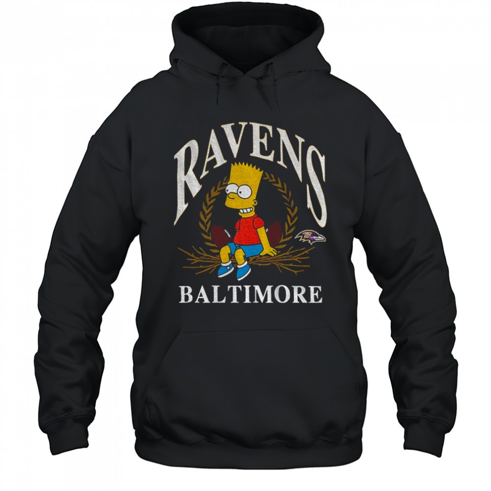 Bart x Baltimore Ravens Football NFL 2025 cartoon shirt