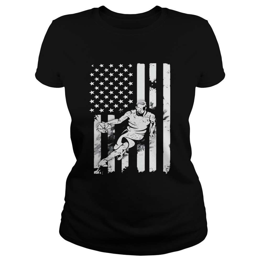 Basketball Player With American Flag TShirt