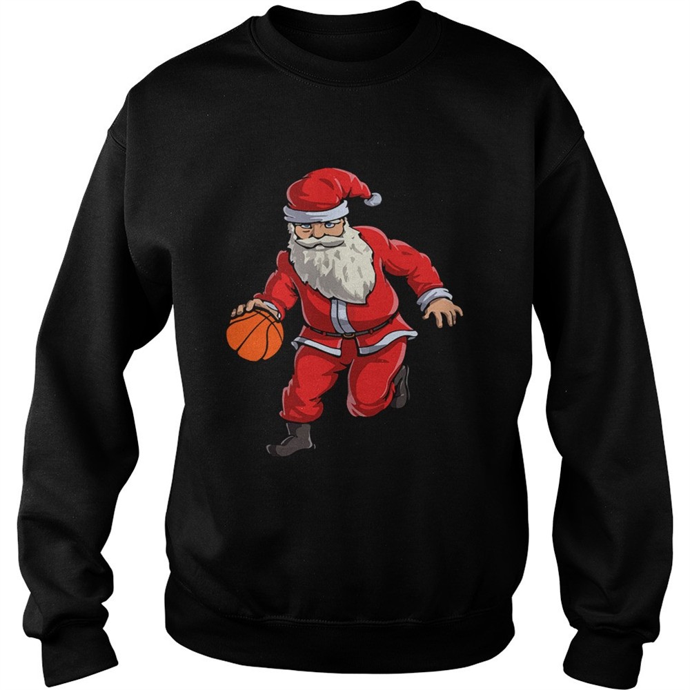 Basketball Santa Funny Christmas Gift with Hat Ball Sport TShirt