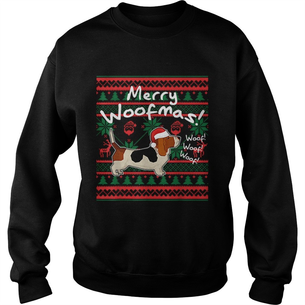 Basset Hound Dog Merry Woofmas Christmas Santa Dog shirt