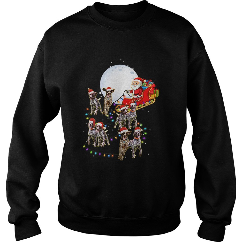 Beautiful German Shorthaired Pointer Christmas Reindeer Lights Gifts shirt