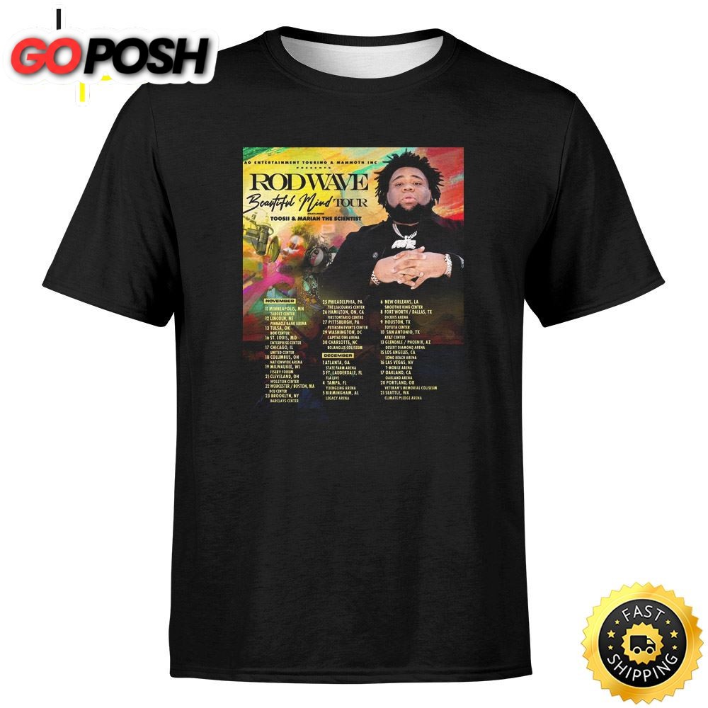 Beautiful Mind Tour 2025 Rod Wave T-Shirt