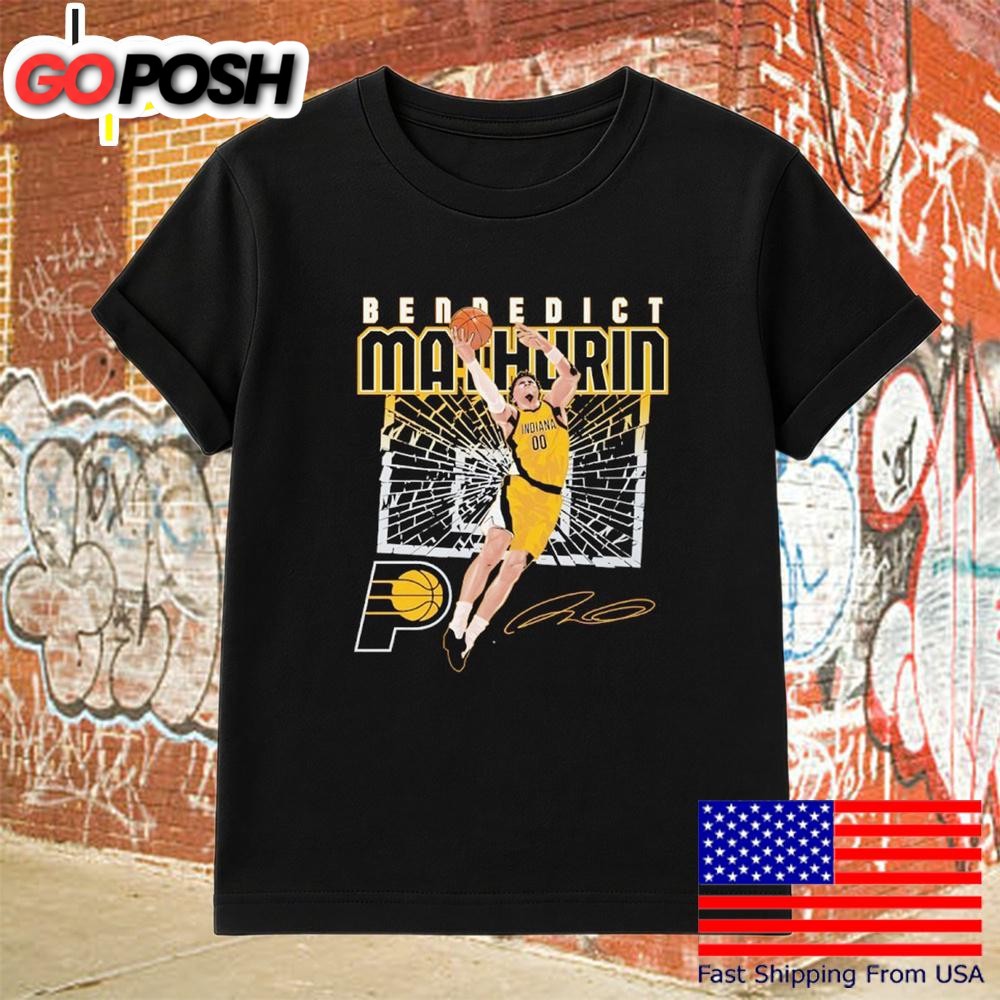 Bennedict Mathurin Indiana Pacers Shattered Signature T-Shirt