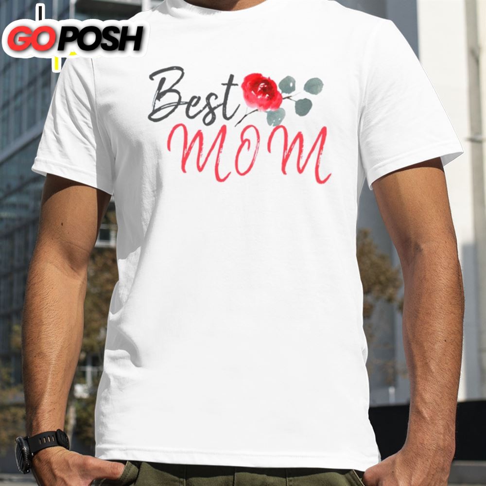Best Mom Red Rose Watercolor Mothers Day Shirt