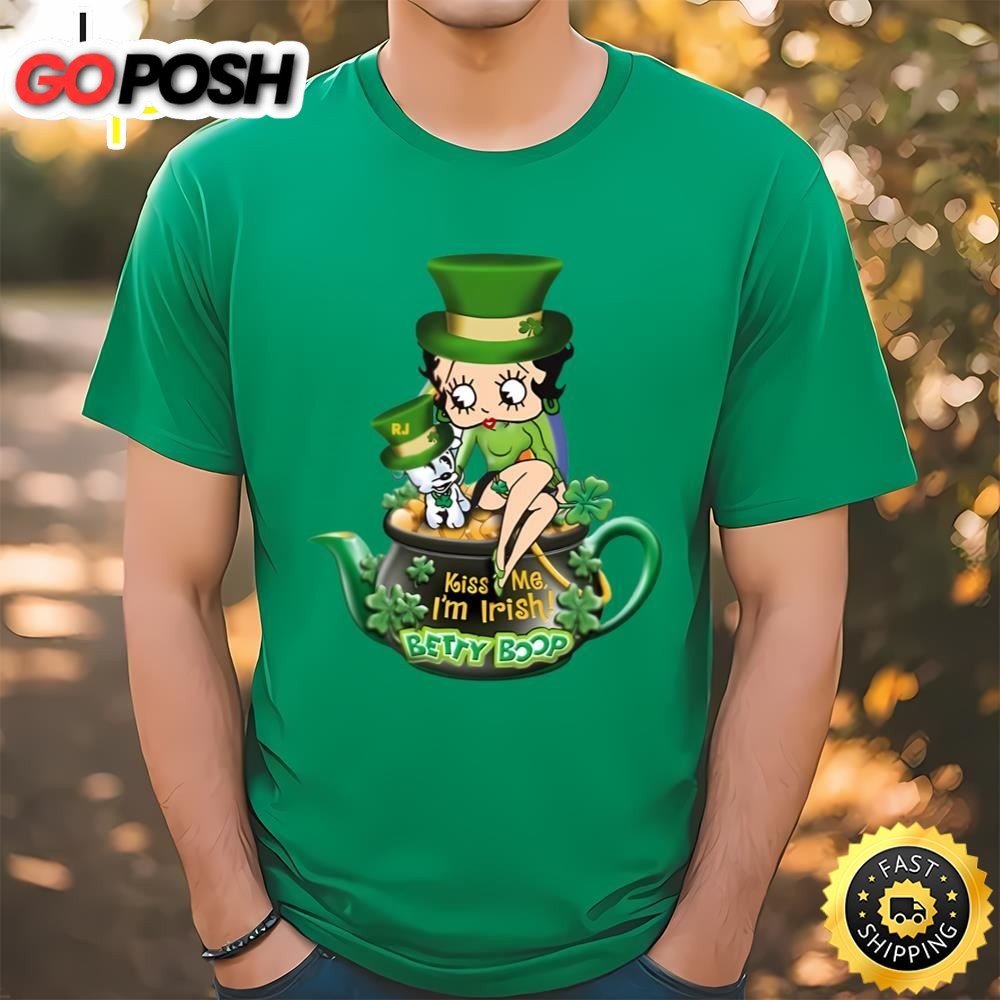 Betty Boop Kiss Me Im Irish St Patricks T-Shirt