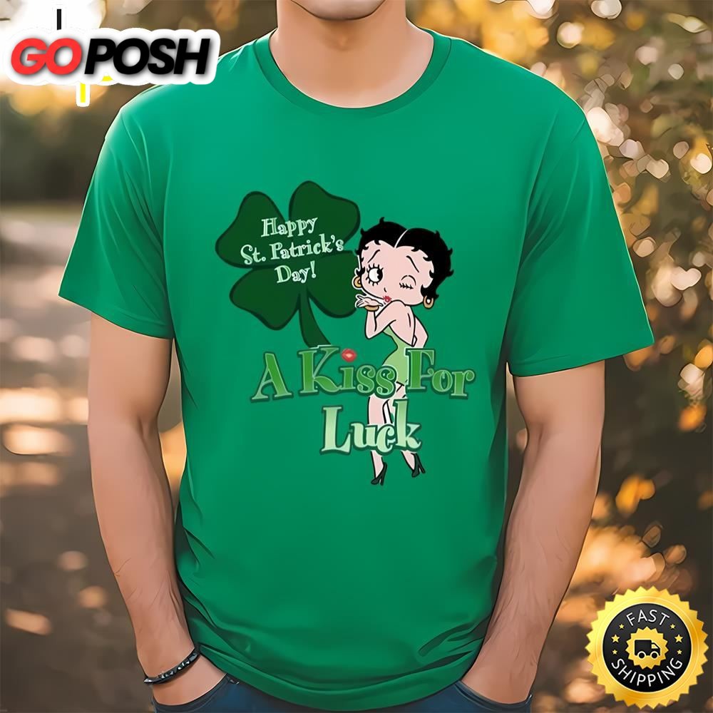 Betty Boop St. Patricks Day Betty A Kiss For Luck Shirt