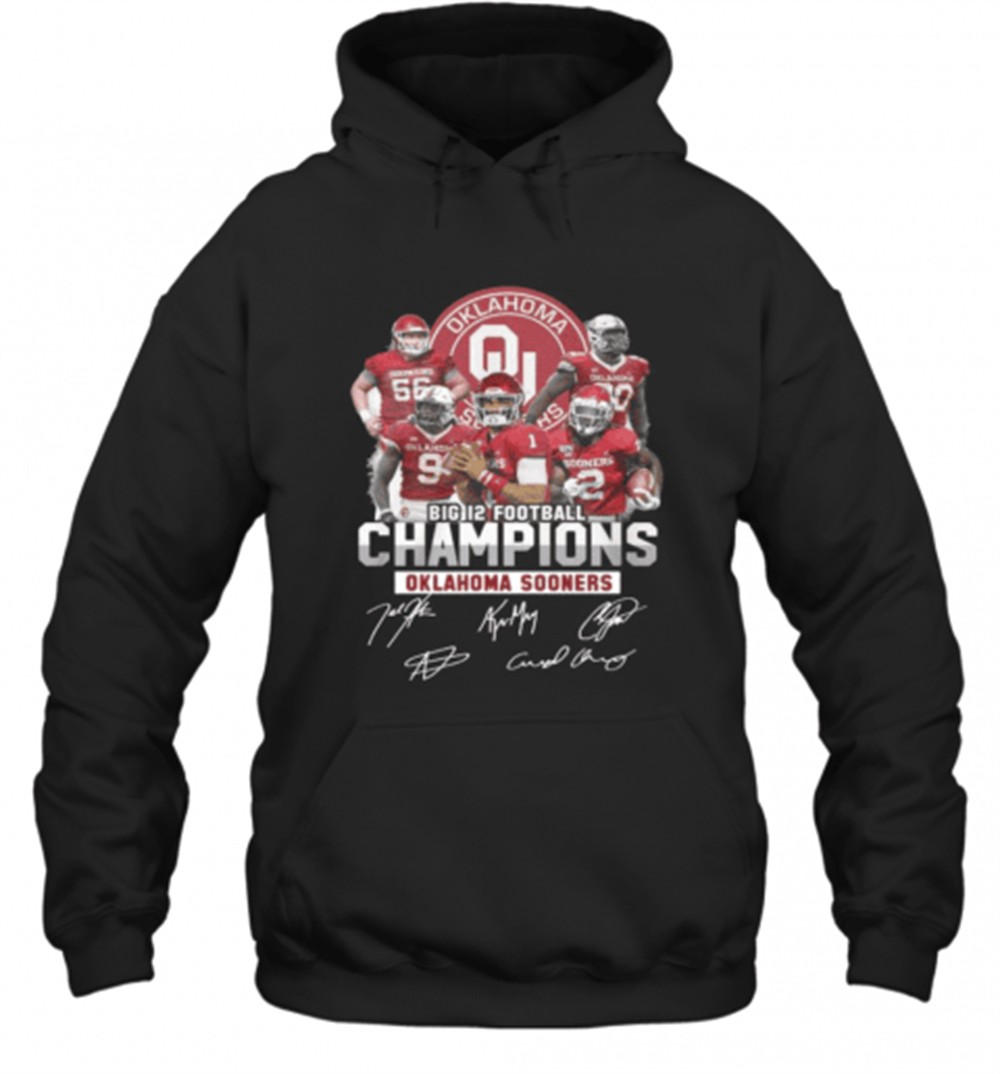 Big 12 Football Champions Oklahoma Ma Sooners Signatures T-Shirt