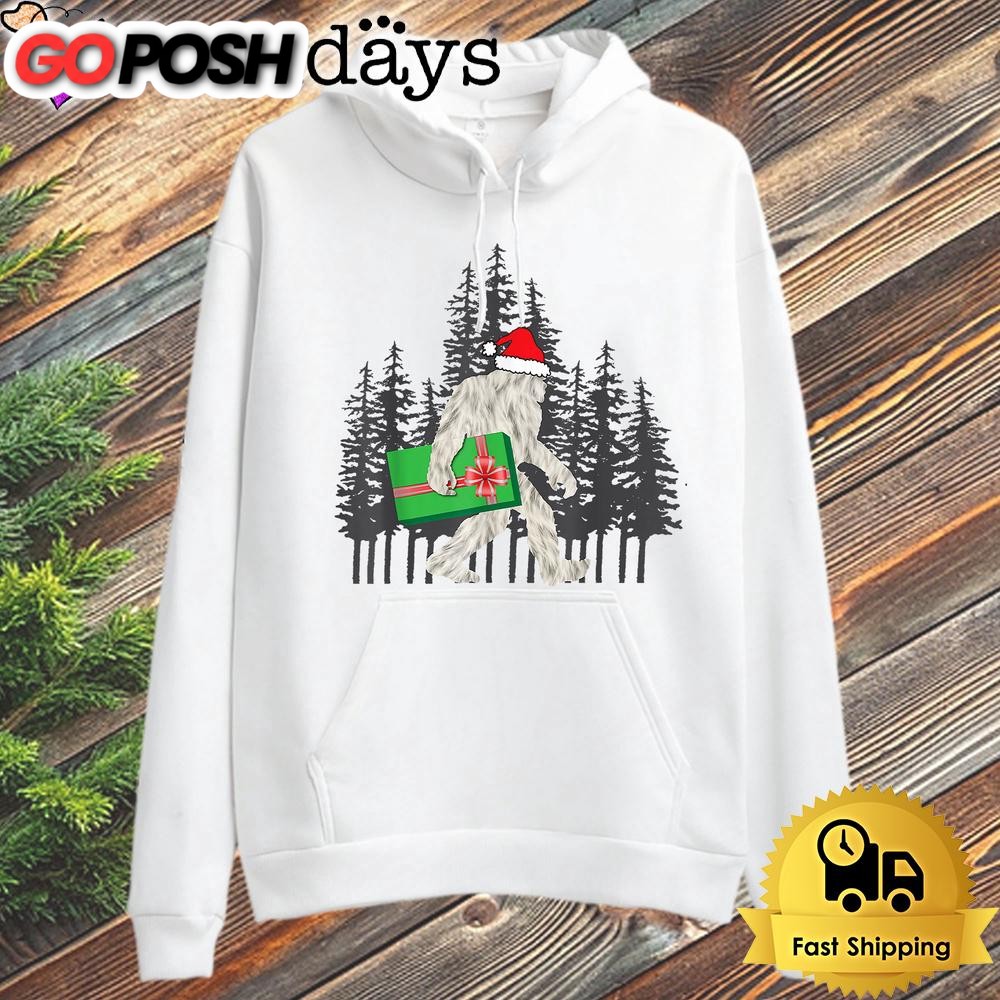 Bigfoot Christmas Party Hat Present Funny Parody Hoodie