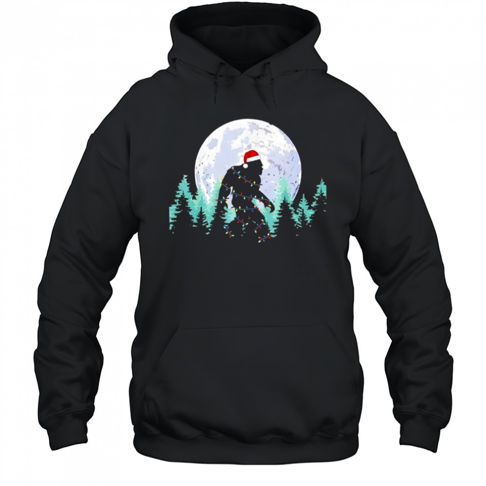 Bigfoot Christmas Tree Xmas Moon shirt