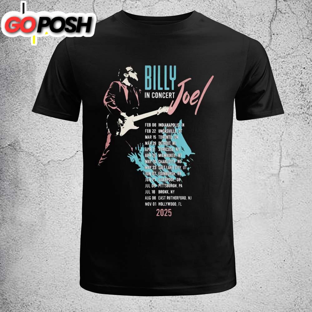 Billy Joel In Concert Guitar 2025 Itinerary Unisex T-Shirt