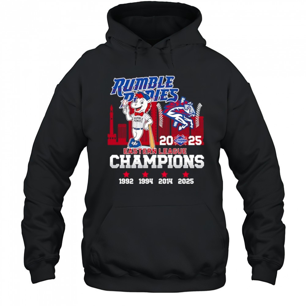 Binghamton Rumble Ponies baseball 2025 Eastern League Champions mascot logo shirt