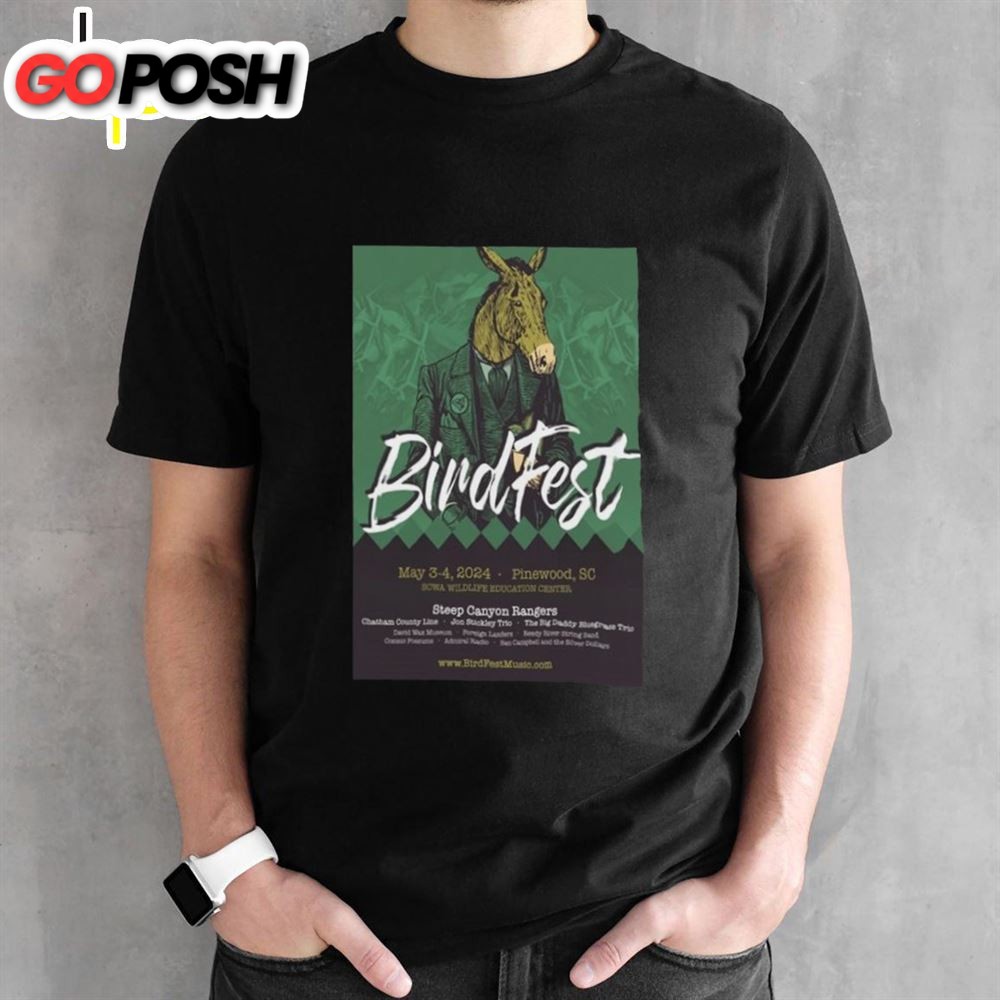 Birdfest Music Festival Pinewood Sc Wildlife Education Center May 3-4 2025 T -shirt