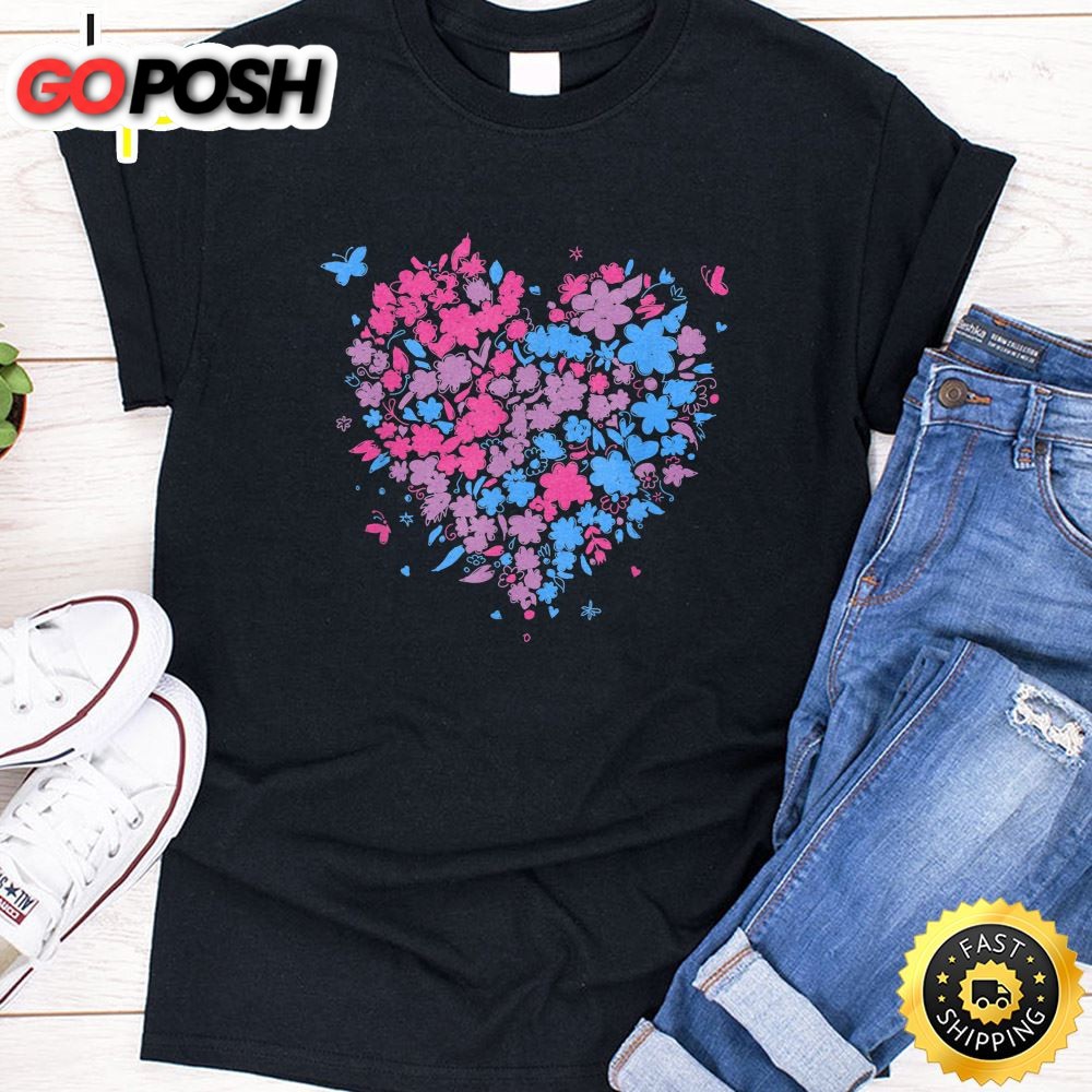 Bisexual Pride Hearts LGBTQ Bi Valentine Day LGBT Spring Valentines Day T-shirt