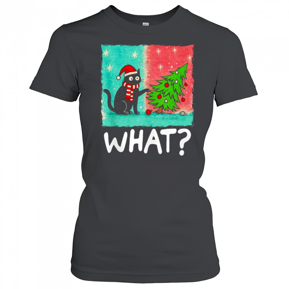 black-cat-what-gift-pushing-christmas-tree-shirt-xjd72rtc Black Cat What Gift Pushing Christmas Tree shirt