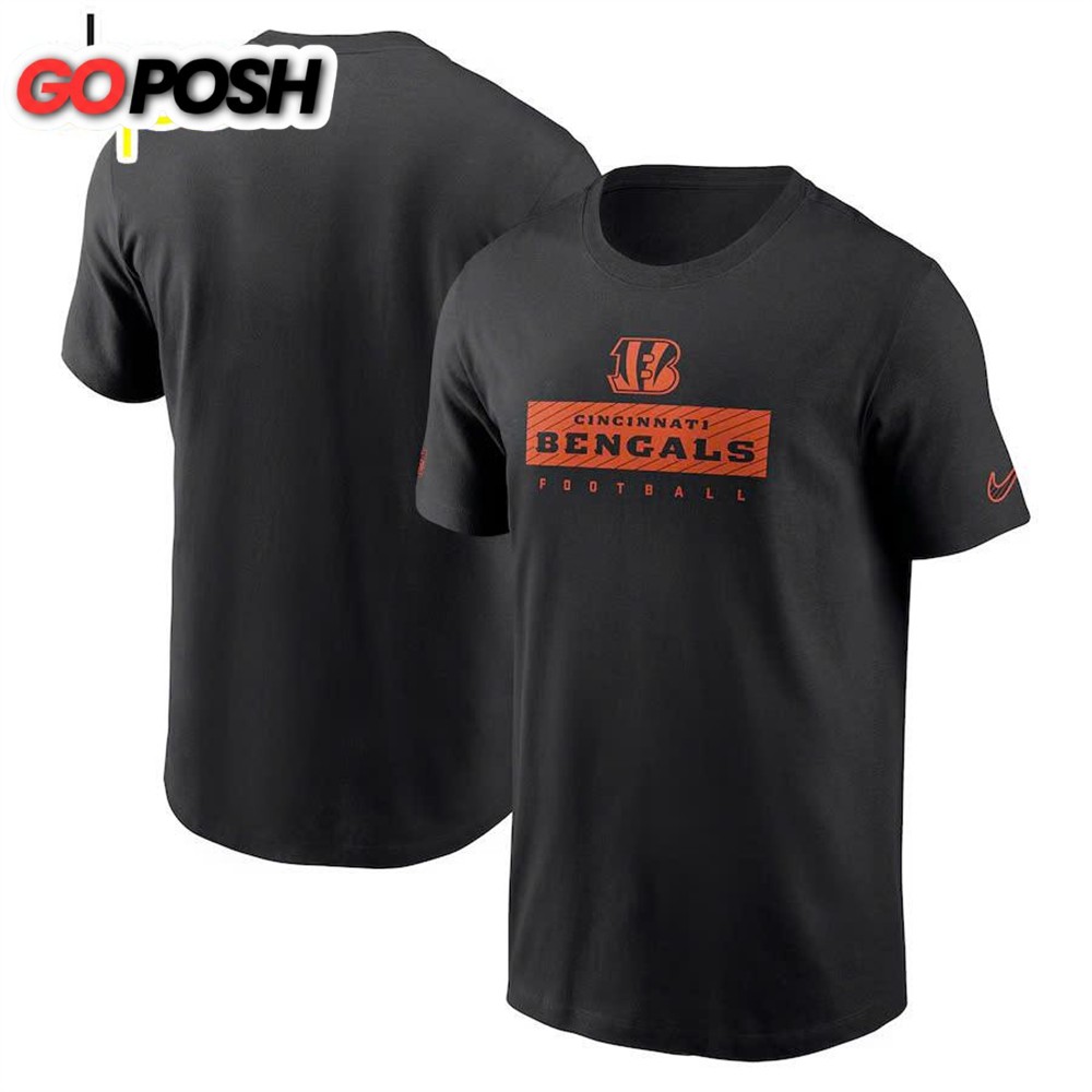Black Cincinnati Bengals Sideline Performance T-Shirt
