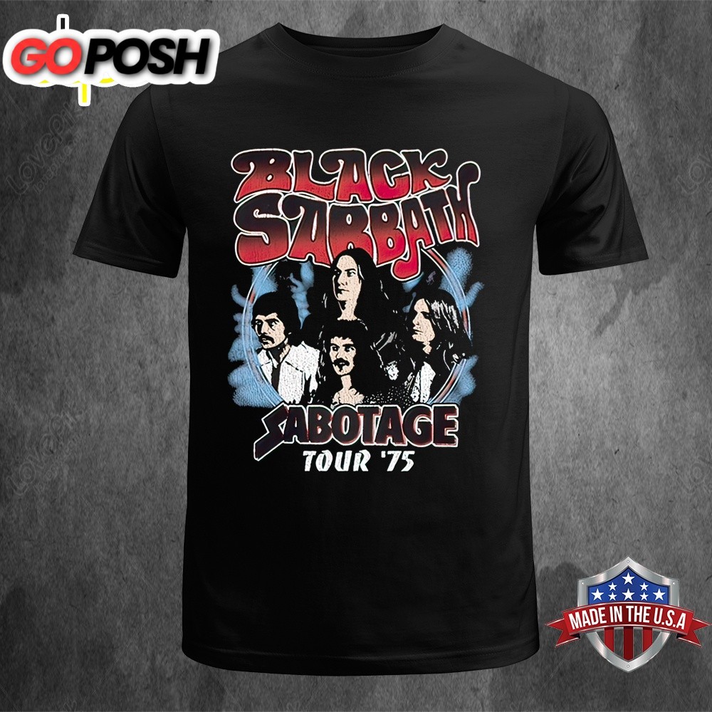 Black Sabbath Sabotage 75 Tour Unisex T-Shirt