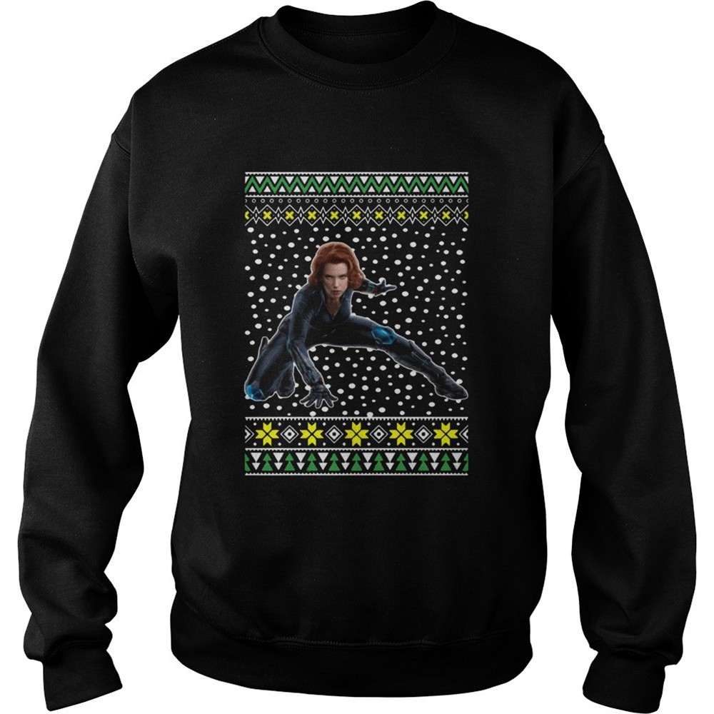 Black Widow Ugly Christmas shirt