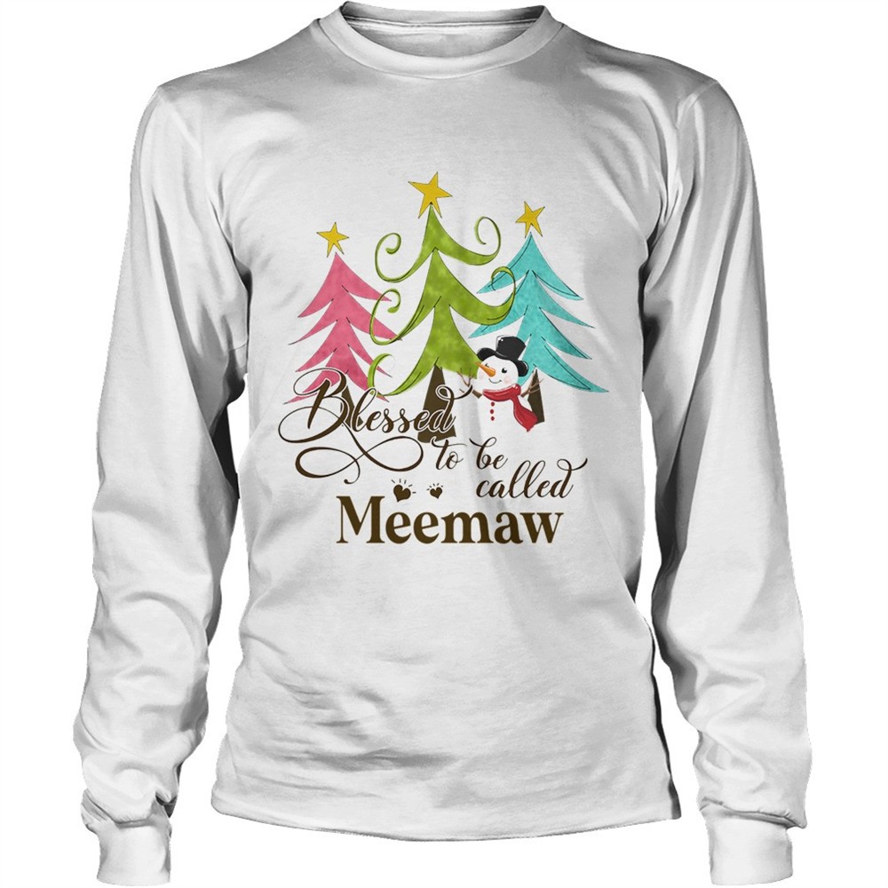 blessed-to-be-called-meemaw-tree-snowman-christmas-shirt-jyobek4u Blessed To Be Called Meemaw Tree Snowman Christmas shirt