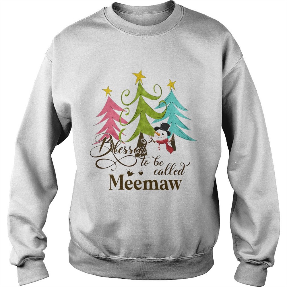 Blessed To Be Called Meemaw Tree Snowman Christmas shirt