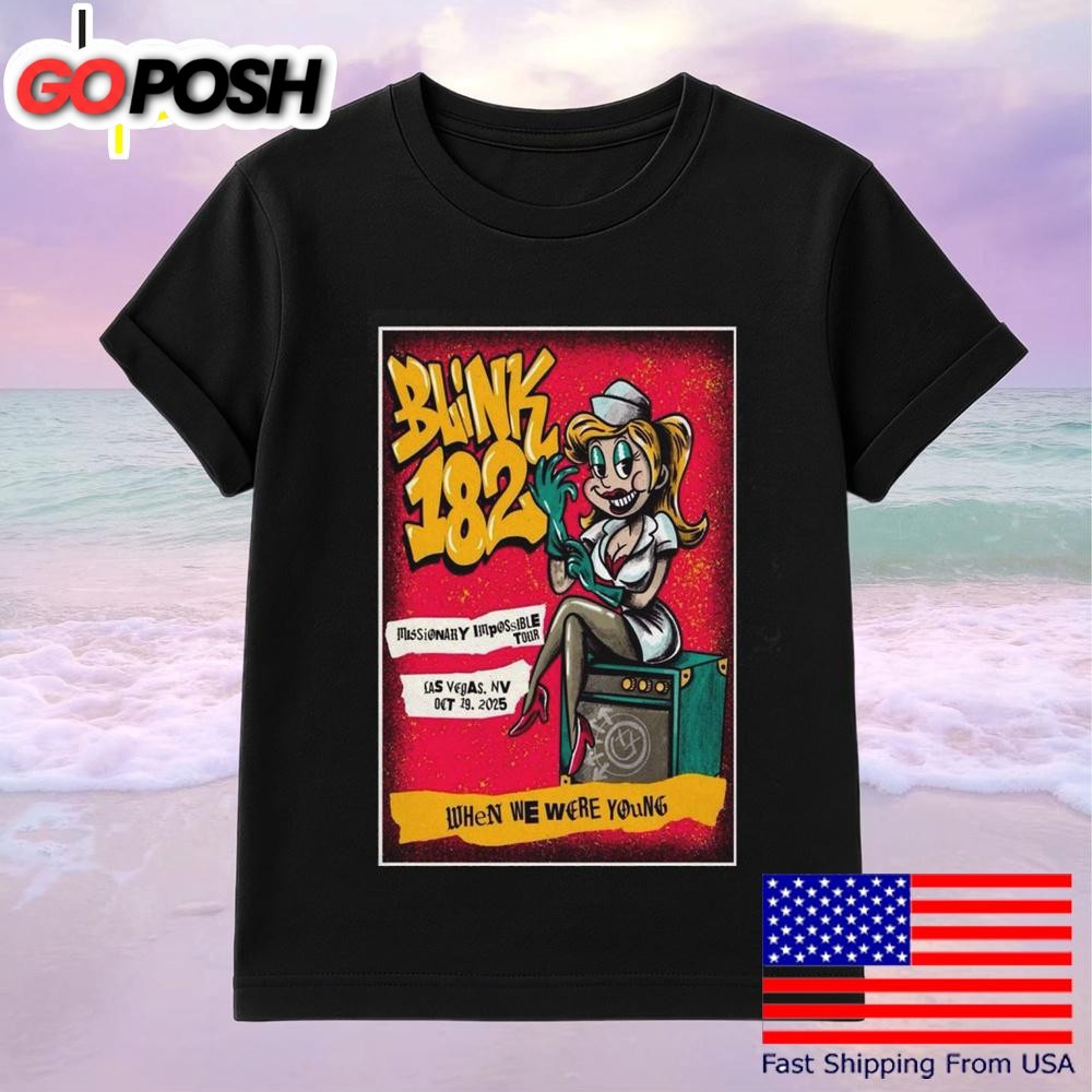 Blink 182 Live 2025 Las Vegas Festival Grounds In Las Vegas Tour T-Shirt