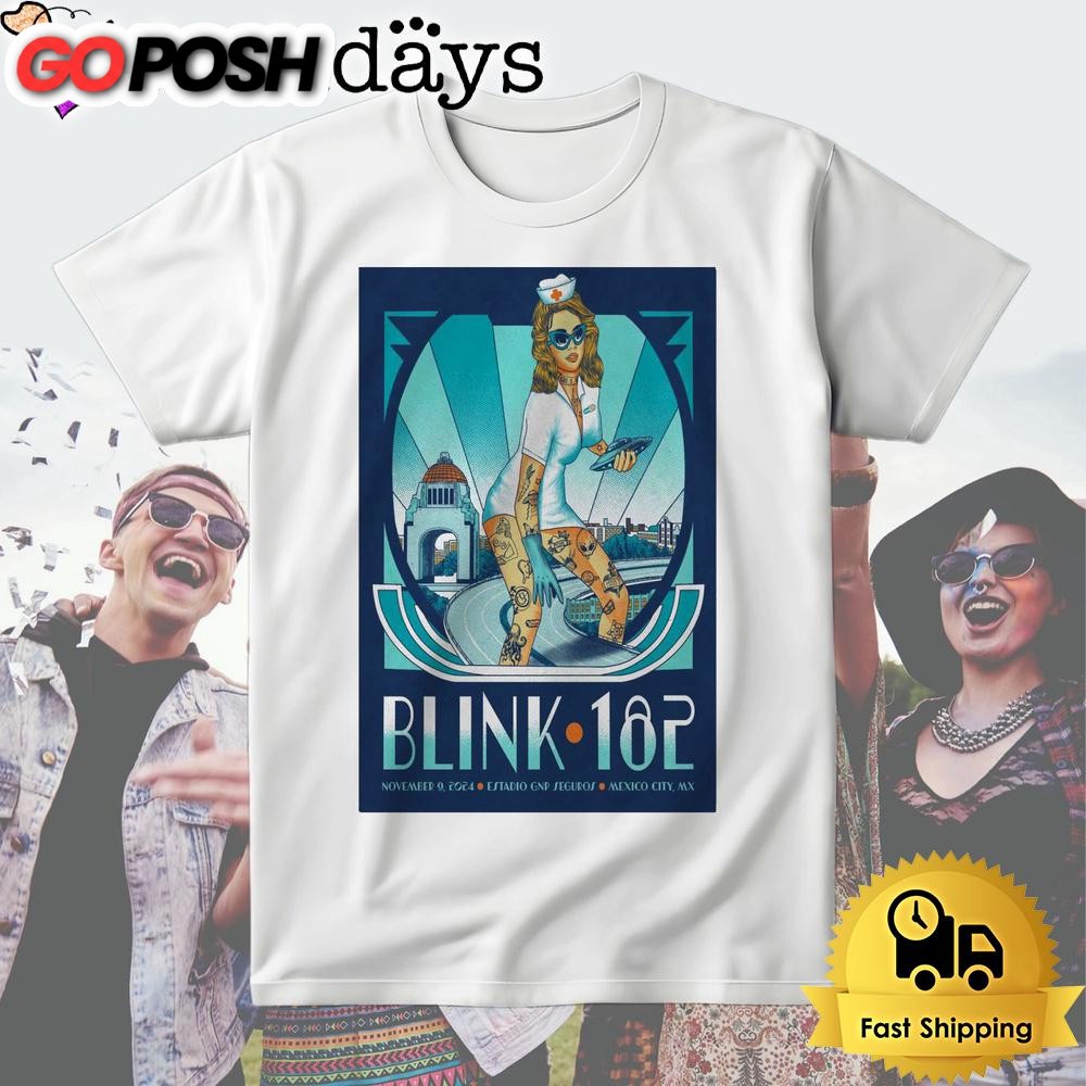 Blink 182 Tour On Nov 9 2024 Estadio GNP Seguros In Mexico City T Shirt