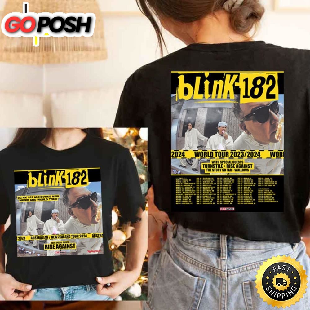 Blink-182 World Tour 2023 2024 Double Side Unisex T-Shirt