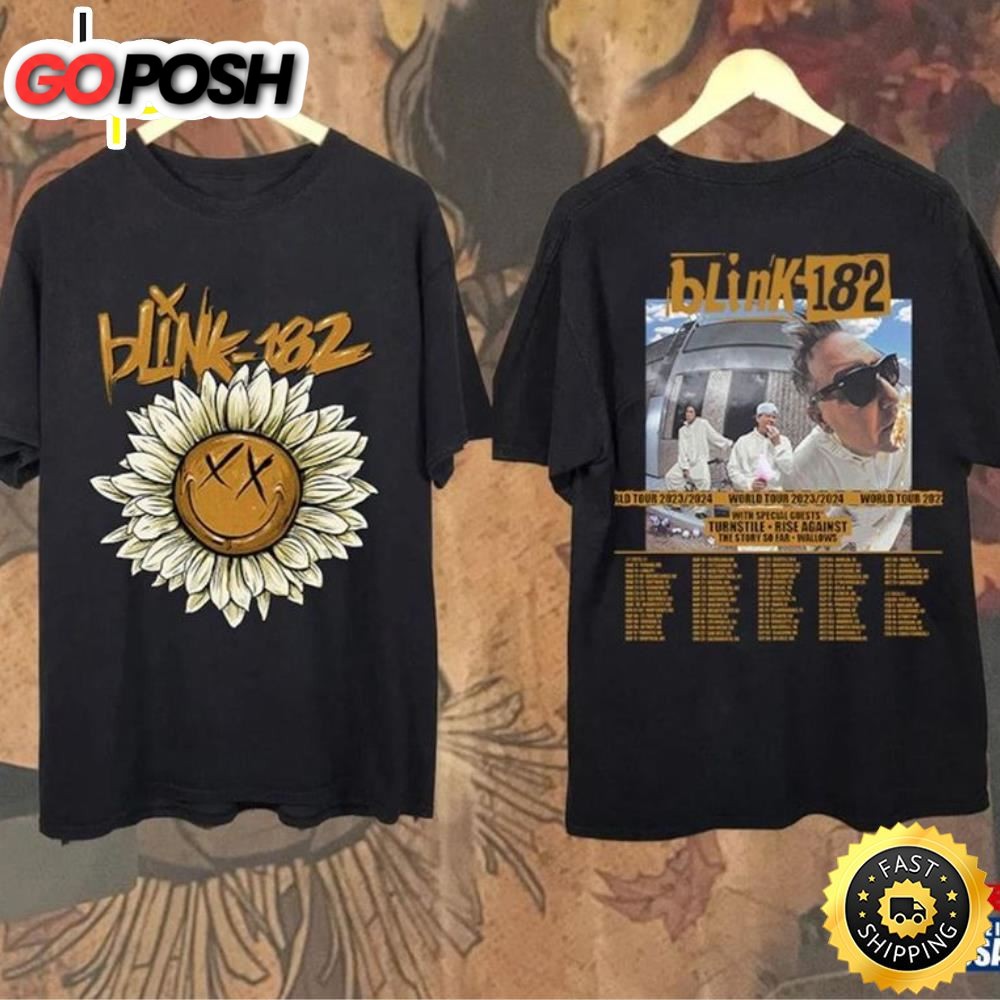 Blink 182 World Tour 2023 Shirt Vintage Retro Band Tee Unisex