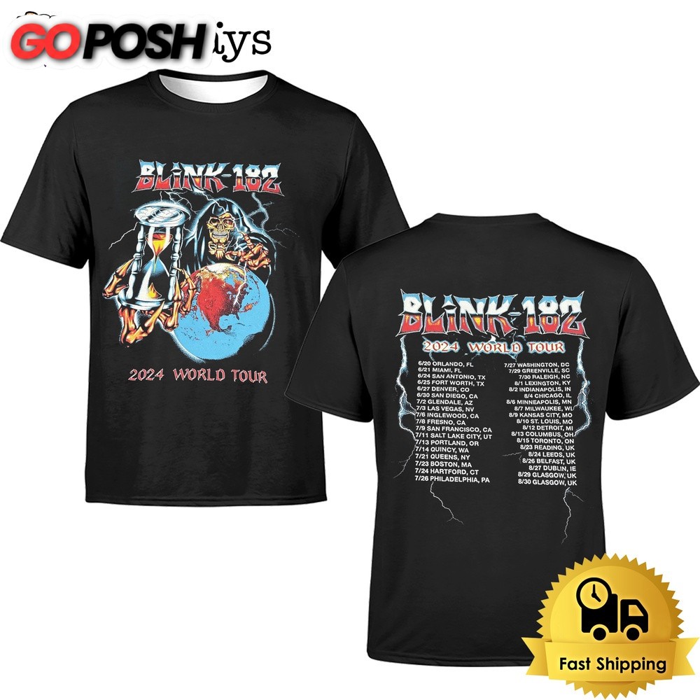 Blink 182 World Tour 2024 T Shirt