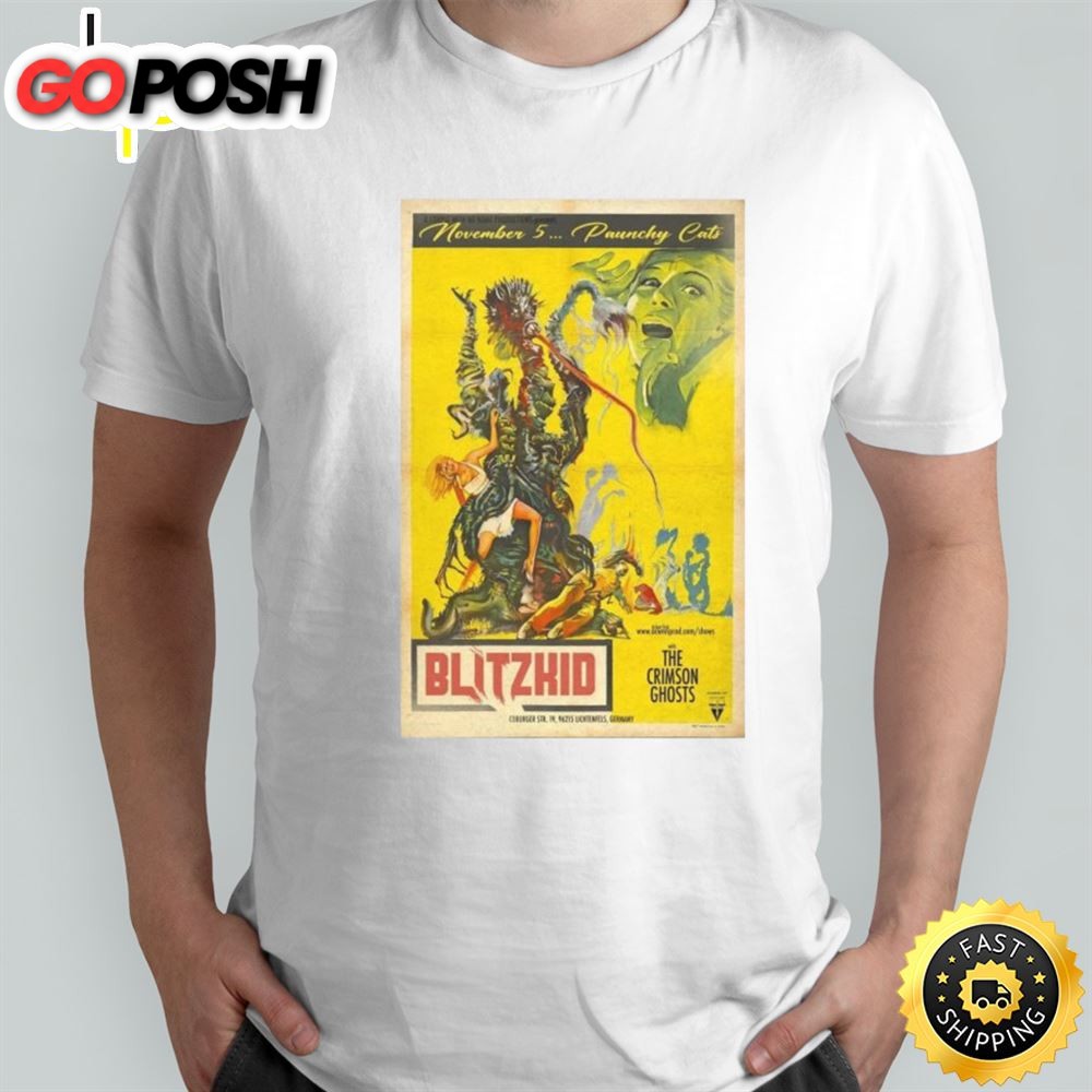 Blitzkid November 5 Paunchy Cats Tour 2025 T-shirt