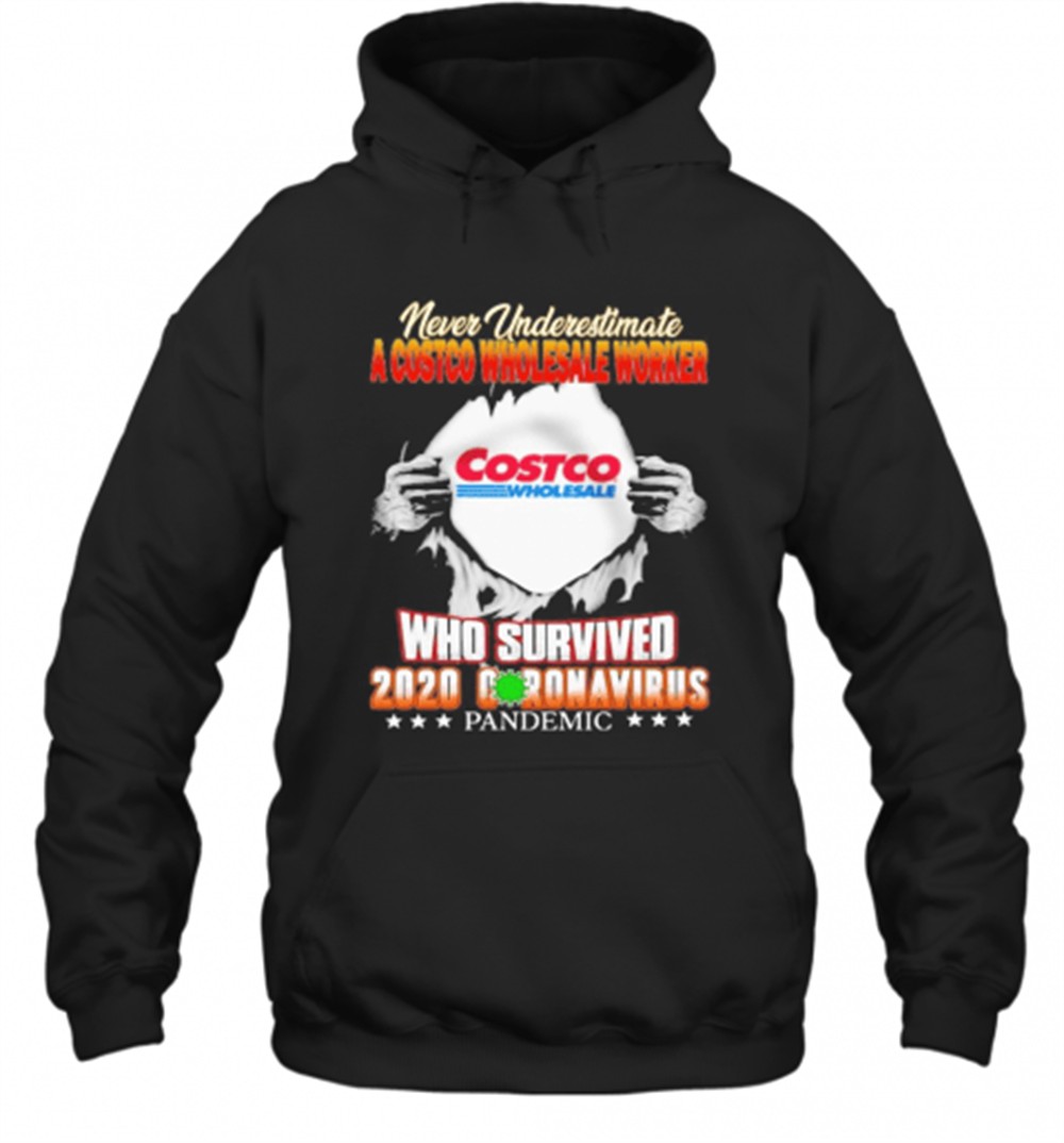 Blood Inside Me Never Underestimate A Costco Wholesale Worker Who Survived 2020 Coronavirus Pandemic T-Shirt