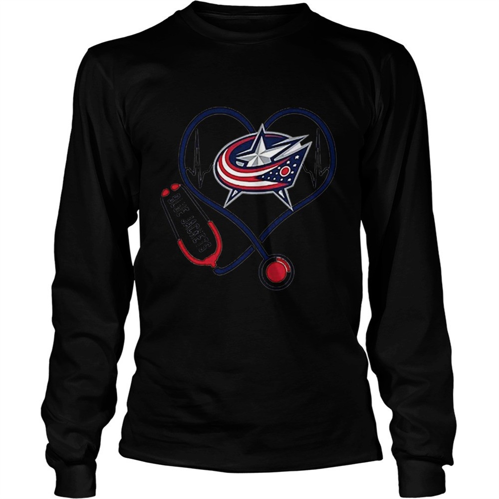 blue-jackets-heart-nurse-stethoscope-shirt-q2pinvo4 Blue Jackets heart Nurse stethoscope shirt