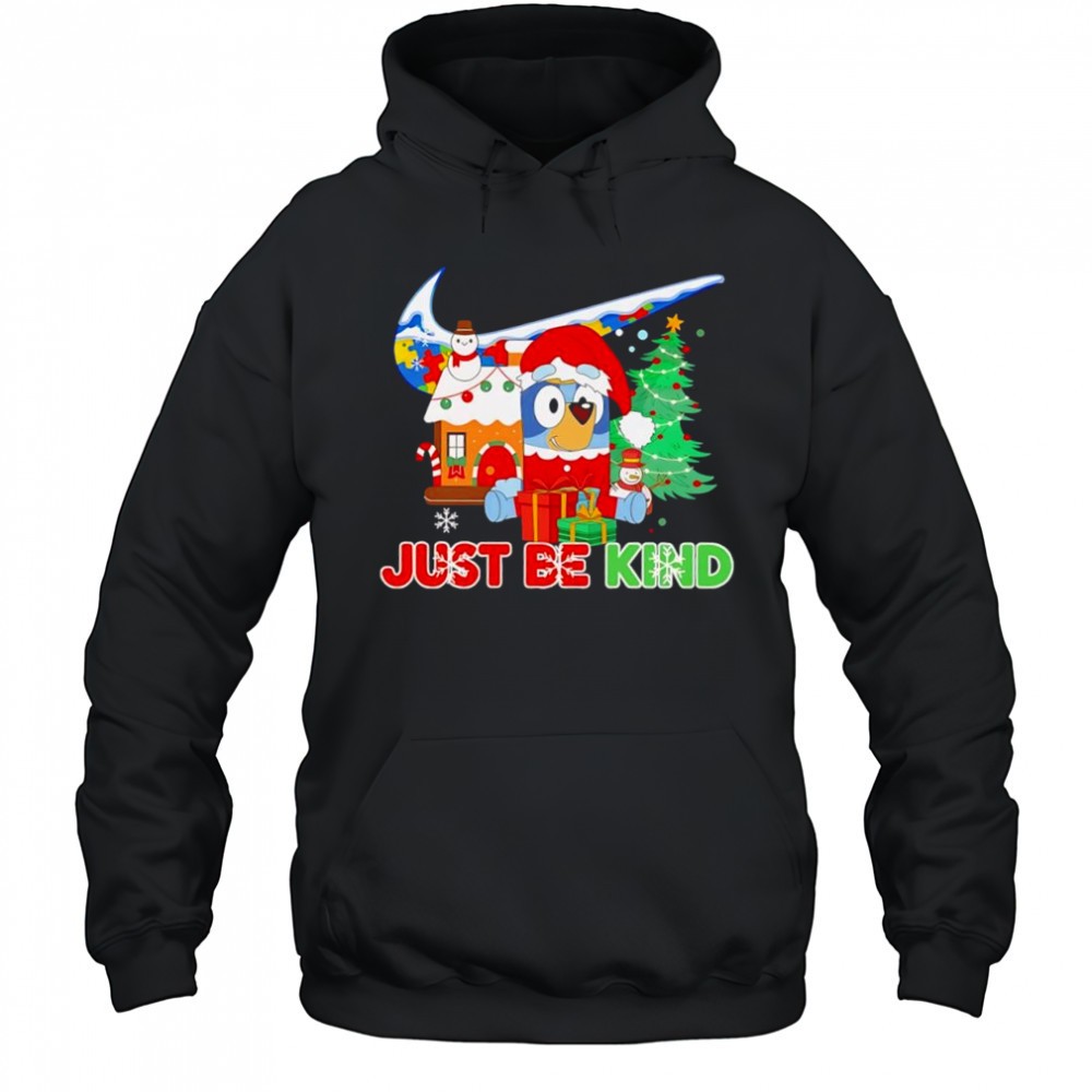 Bluey Christmas x Autism Awareness logo just be kind shirt